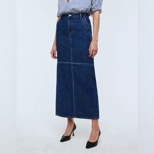 Madewell Denim Carpenter Maxi Skirt in Handlon Wash, Size 26